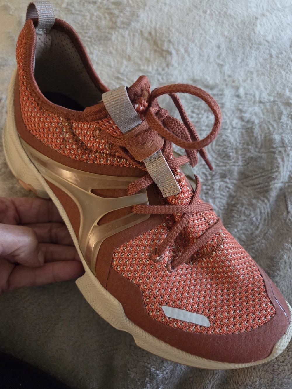 Ecco Women's Rust Orange Knit Athletic Sneakers